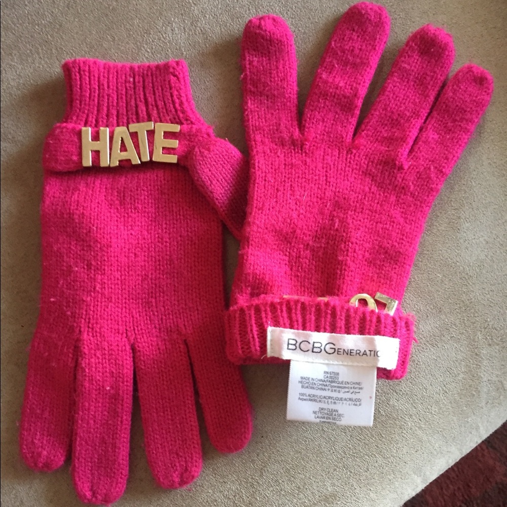 BCBG. Pink Love gloves .